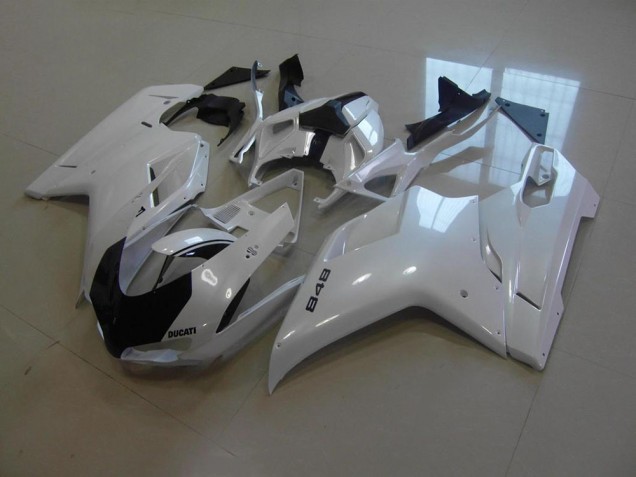 Carene Moto Ducati 848 1098 1198 07-14 - Bianco Perla Nero Banda